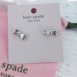 Kate Spade Kids Silver Bow Earrings
